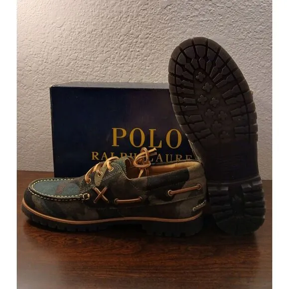 Polo Ralph Lauren Ranger‎ Suede Leather Camo MILITANT DECKER NEW IN BOX #602