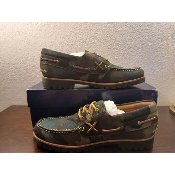 Polo Ralph Lauren Ranger‎ Suede Leather Camo MILITANT DECKER NEW IN BOX #602