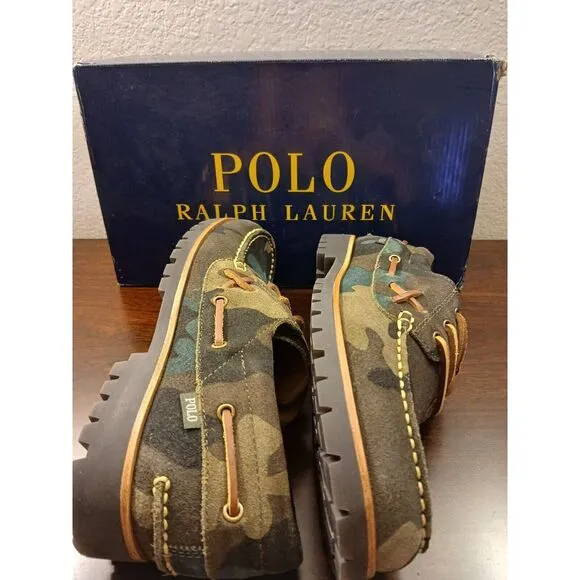 Polo Ralph Lauren Ranger‎ Suede Leather Camo MILITANT DECKER NEW IN BOX #602