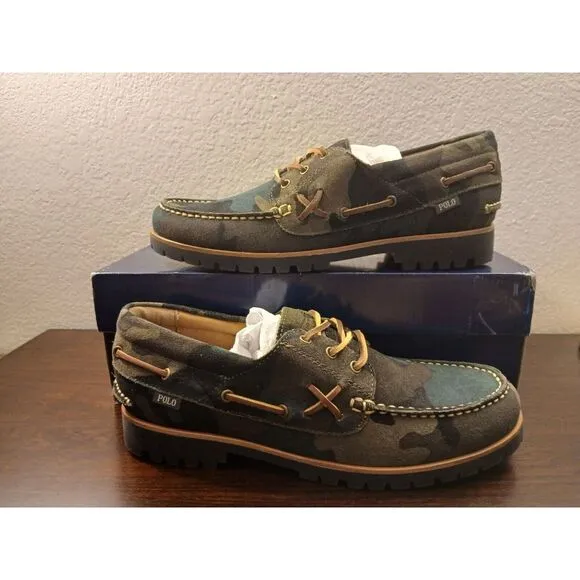 Polo Ralph Lauren Ranger‎ Suede Leather Camo MILITANT DECKER NEW IN BOX #602