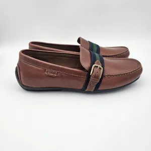 Polo Ralph Lauren Riali Leather Loafers Driver Shoes Brown