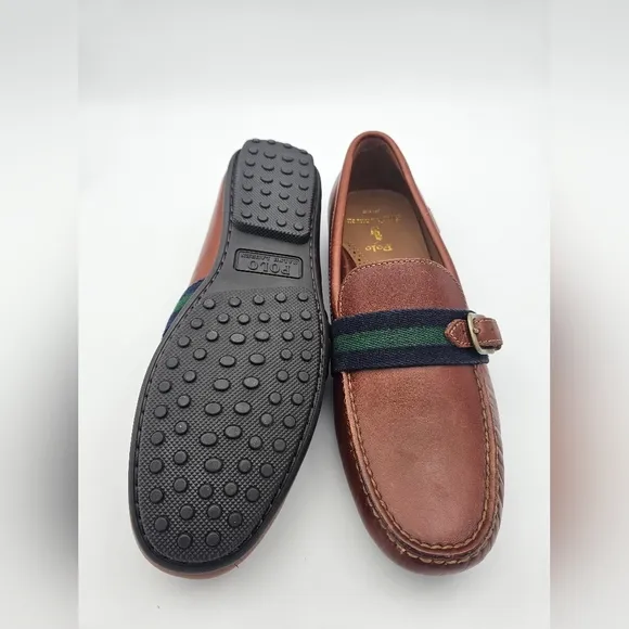 Polo Ralph Lauren Riali Leather Loafers Driver Shoes Brown