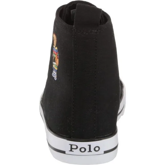 Polo Ralph Lauren Unisex Kids Black Hamptyn-Hi-II-Bear High Top Sneakers Size 7