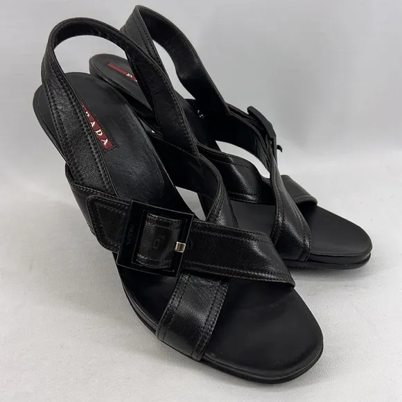 Prada Leather Slingback Heels