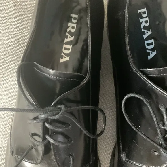 Prada men’s black leather dress shoes,