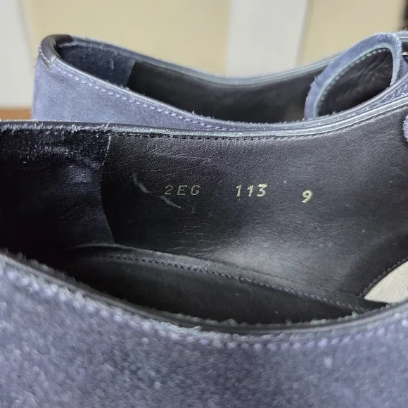 Prada Men's Blue Suede Lace Up Oxfords Shoes Size 9 Casual Designer