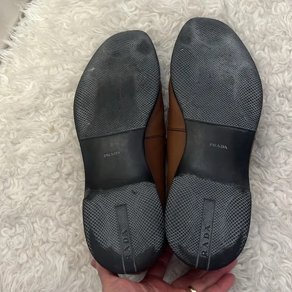 Prada Men's Brown Leather Loafers size 10.5