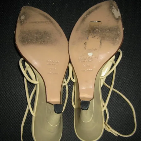 ❤️PRADA Strappy Wedge Heels Shoes Sz 39 1/2