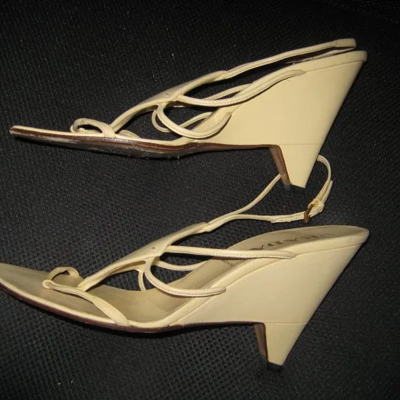 ❤️PRADA Strappy Wedge Heels Shoes Sz 39 1/2