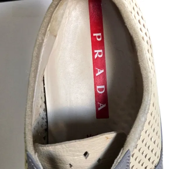 PRADA triangle leather sneakers size 35.5
