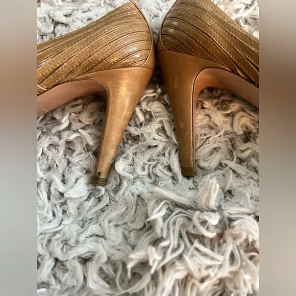 Prada vintage shine leather weave heels, Size 37.5/7 US