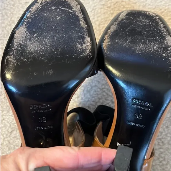 Prada Women's Black and Brown Heels