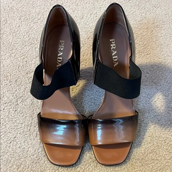Prada Women's Black and Brown Heels