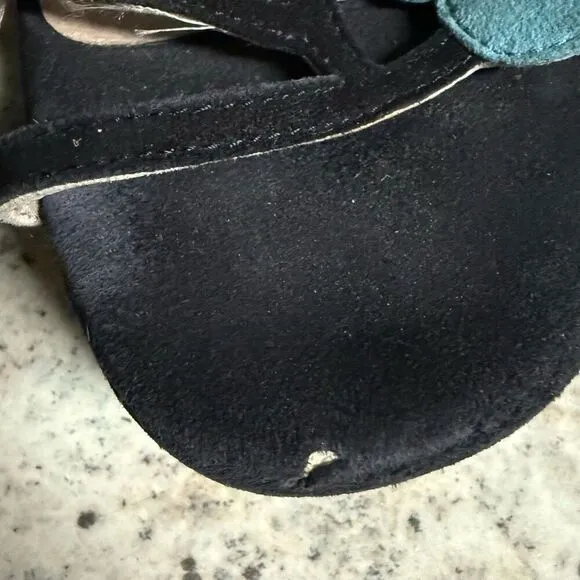 Prada vintage suede floral fairy sandals