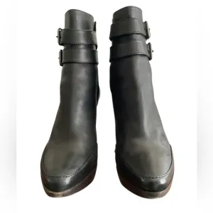 PROENZA SCHOULER Black Leather Moto Buckle Boots SZ 39 IT/9 US
