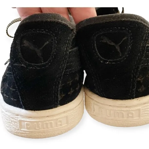 Puma courtside perforated suede black sneakers Men's 6,.5  women's 8