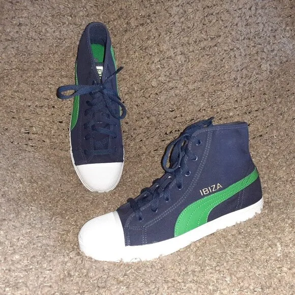 PUMA-Ibiza-High-Hi Tops-Sneakers-Unisex-Navy/Green