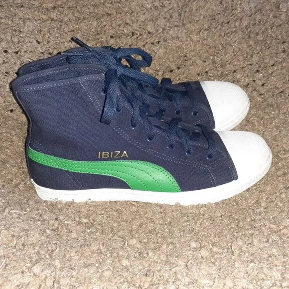 PUMA-Ibiza-High-Hi Tops-Sneakers-Unisex-Navy/Green