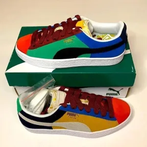 PUMA Suede Sneakers Iconix ColorBlock Classic Size 4 Children NWT