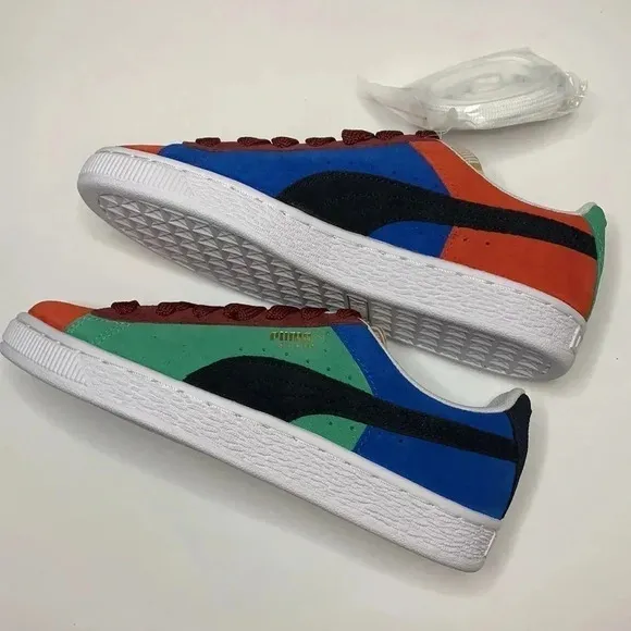 PUMA Suede Sneakers Iconix ColorBlock Classic Size 4 Children NWT