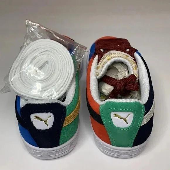 PUMA Suede Sneakers Iconix ColorBlock Classic Size 4 Children NWT
