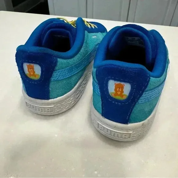 Puma Suede x Cocomelon Shoes Toddler Sz 10C Blue White Slip On Bungee Sneakers