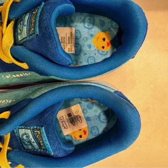 Puma Suede x Cocomelon Shoes Toddler Sz 10C Blue White Slip On Bungee Sneakers