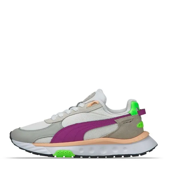 Puma Wild Rider NRG Low Womens Running Shoes White Gray Pink 382745-02 NEW Multi