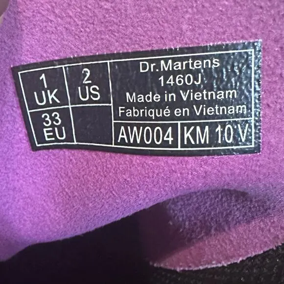 Purple Dr. Martens Boots sz 2 Youth 1460 Boots