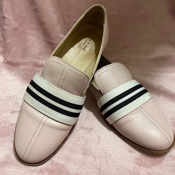 Rag &amp; Bone Amber Striped-Web Leather Loafers with Box Sz. 35 Sz. 5