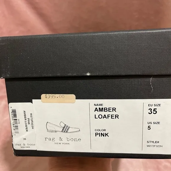 Rag &amp; Bone Amber Striped-Web Leather Loafers with Box Sz. 35 Sz. 5
