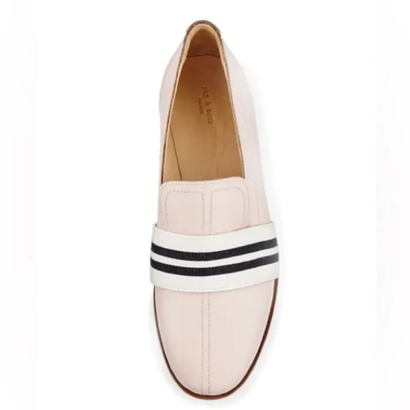 Rag &amp; Bone Amber Striped-Web Leather Loafers with Box Sz. 35 Sz. 5