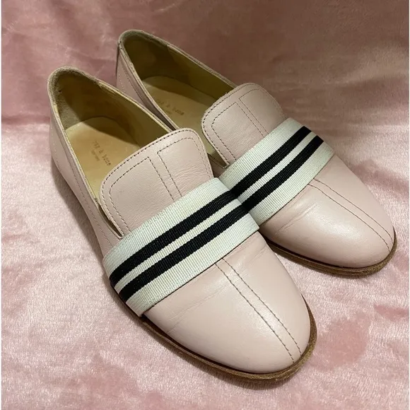 Rag &amp; Bone Amber Striped-Web Leather Loafers with Box Sz. 35 Sz. 5