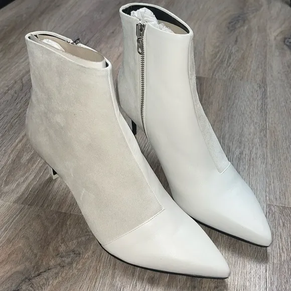 Rag &amp; Bone Beha Leather White Ankle Boot Size 8.5