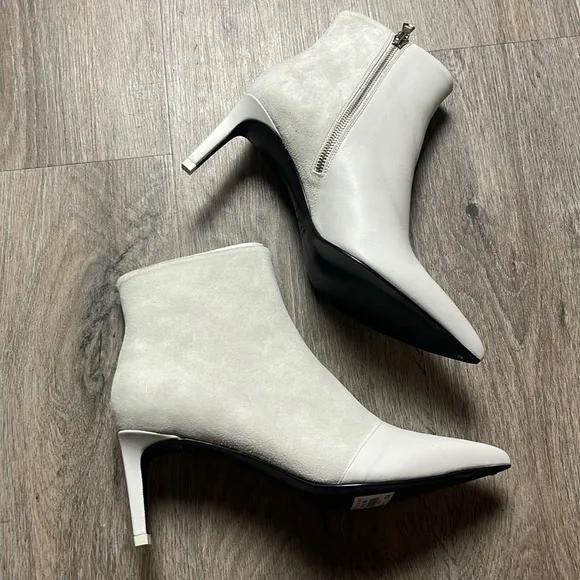 Rag &amp; Bone Beha Leather White Ankle Boot Size 8.5