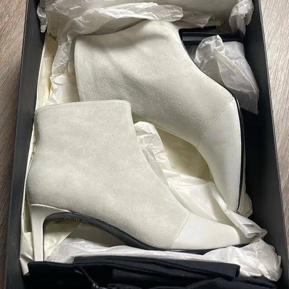 Rag &amp; Bone Beha Leather White Ankle Boot Size 8.5