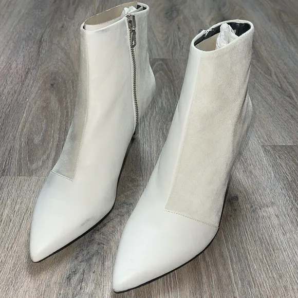 Rag &amp; Bone Beha Leather White Ankle Boot Size 8.5