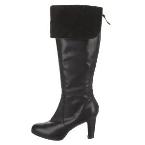 Ralph Lauren Black Beatrice Knee High Leather Heeled Boots SIZE 6.5 Date Sexy