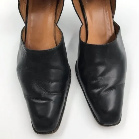 Ralph Lauren Black Leather D’Orsay Pumps Heels Size 10