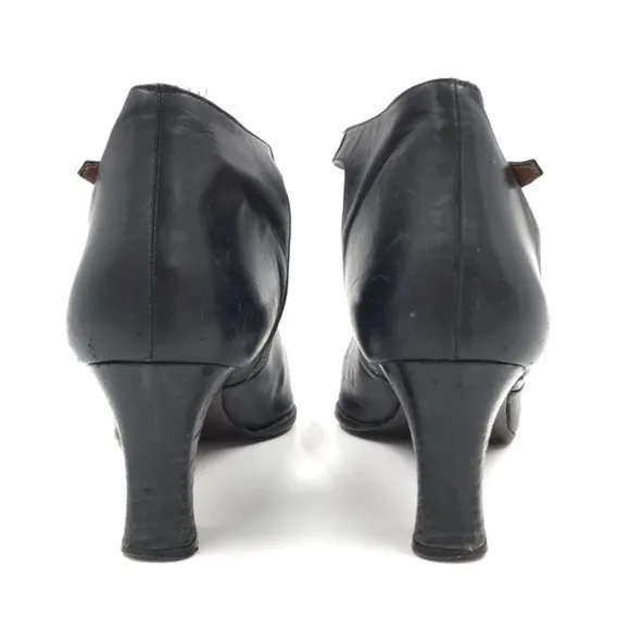 Ralph Lauren Black Leather D’Orsay Pumps Heels Size 10