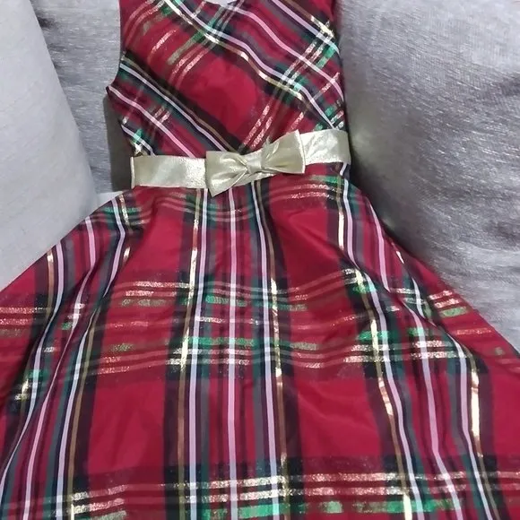 Rare Editions Girl's size 12 red/gold dress