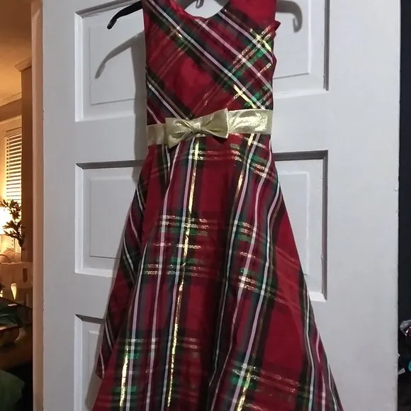 Rare Editions Girl's size 12 red/gold dress