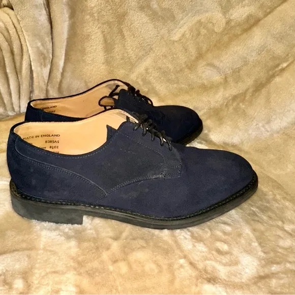 Rare E.T. Wright Masters Collection 8.5 EE Navy Suede Shoes – Made in England
