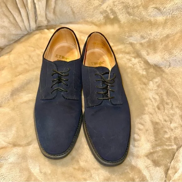 Rare E.T. Wright Masters Collection 8.5 EE Navy Suede Shoes – Made in England
