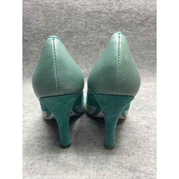 RARE Irregular Choice Mutiny Shoes Heels Women's US Sz 6.5 Bolshy Green NEW
