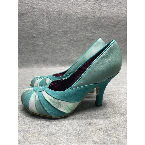 RARE Irregular Choice Mutiny Shoes Heels Women's US Sz 6.5 Bolshy Green NEW