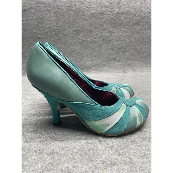 RARE Irregular Choice Mutiny Shoes Heels Women's US Sz 6.5 Bolshy Green NEW