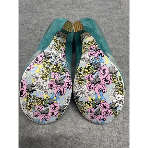 RARE Irregular Choice Mutiny Shoes Heels Women's US Sz 6.5 Bolshy Green NEW