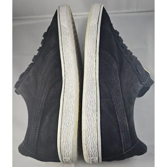 Rare Puma Men's Suede Badge Classic Gold Metal Black/White Sneakers Size 9.5