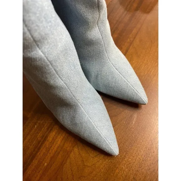 RAYE Benita Knee High Boots in Denim Blue 6 New Womens Heels